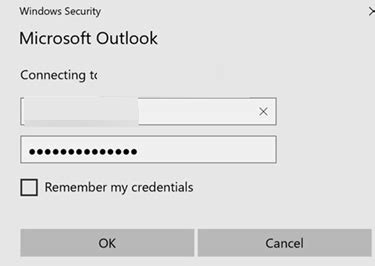 outlook keeps asking for credentials